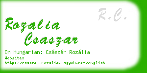rozalia csaszar business card