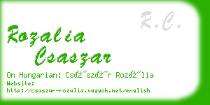 rozalia csaszar business card